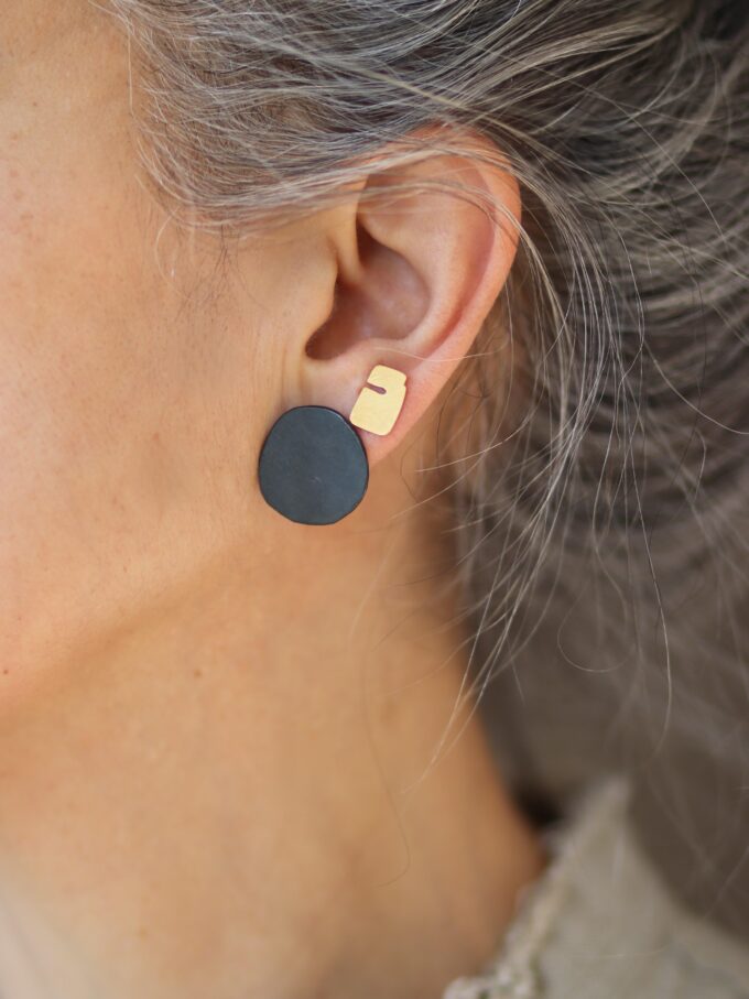 MOON - EARRING ( 3 MATERIALS )